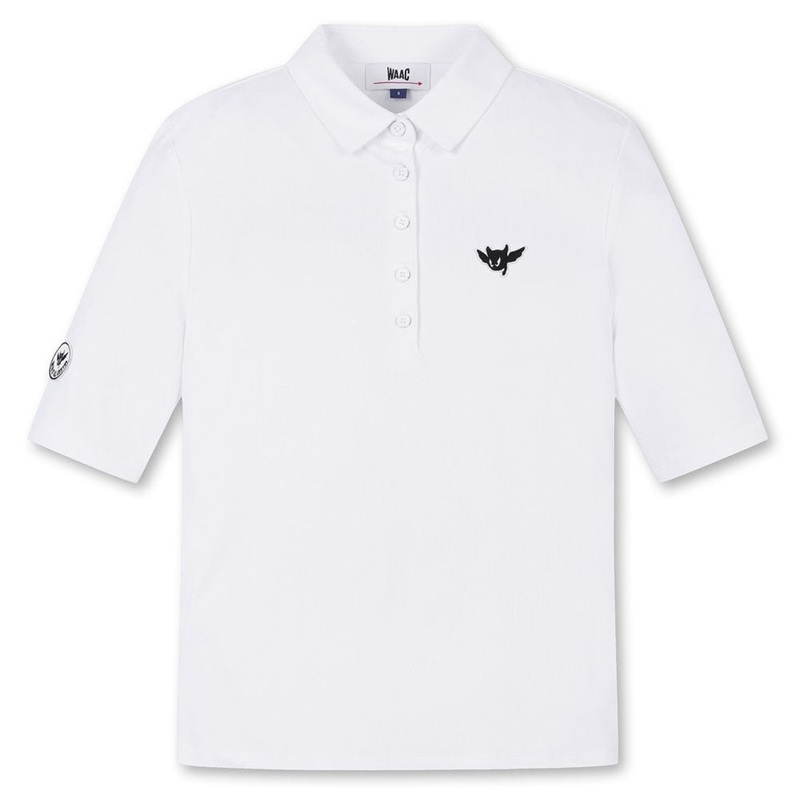 WAAC Athletic Ribbed Slim Golf Polo White – SS24 Women X-Small