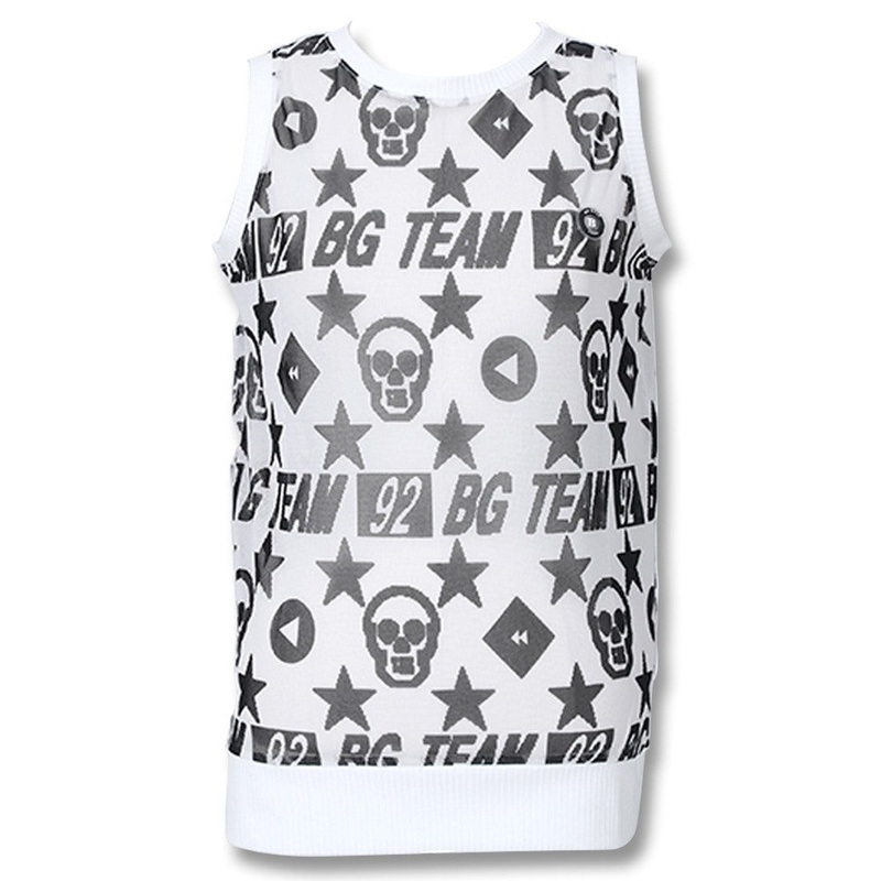 Golfio – BG Golf Skull Round Golf Vest White – SS24 Women Medium