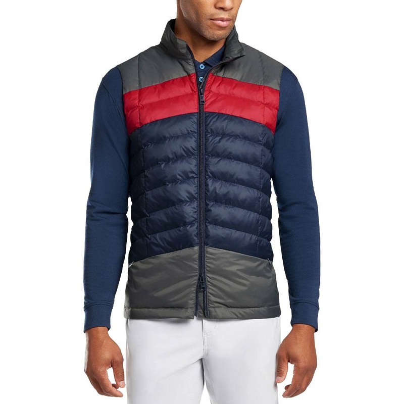 Gfore Colour Block Quilted Golf Vest 2021 Twilight/Cherry Small