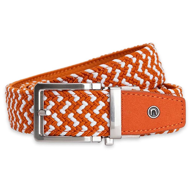 Nexbelt Braided Golf Belt Burnt Orange/White – 23 Men Cut to Fit up to 50
