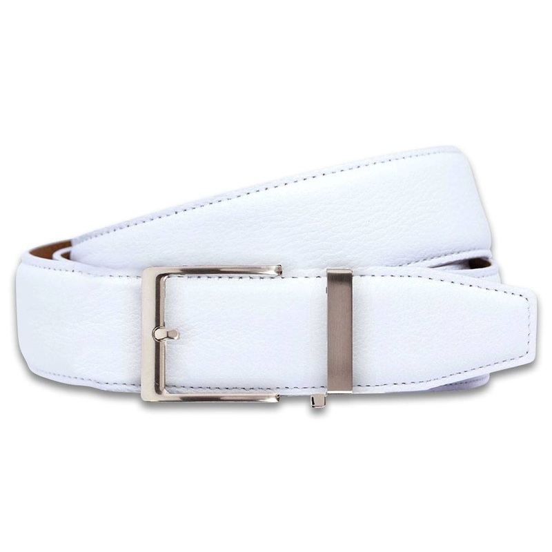 Nexbelt Rowland Thomas Golf Belt Pebble White – 24 Men Cut to Fit up to 45
