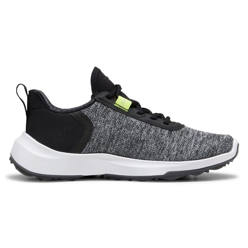 PUMA Fusion Crush Sport Junior Spikeless Golf Shoes Black/Electric Lime – 24 Boys Medium 4
