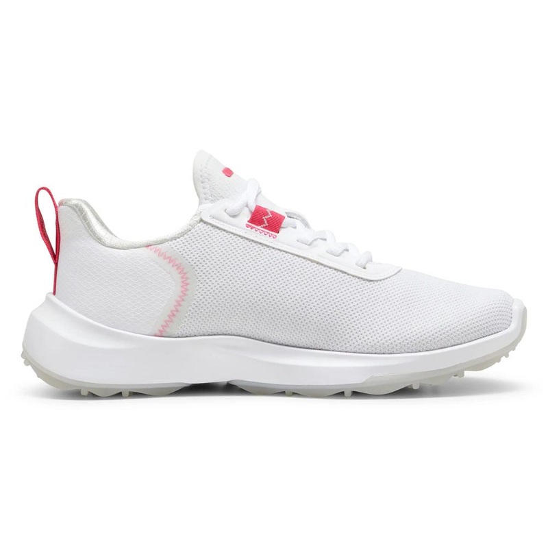 PUMA Fusion Crush Sport Junior Spikeless Golf Shoes White/Garnet Rose – 24 Boys Medium 4