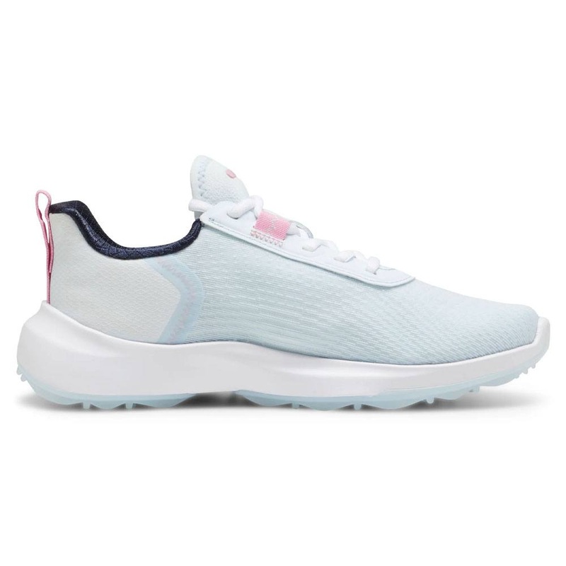 PUMA Fusion Crush Sport Spikeless Golf Shoes Icy Blue/Pink Icing – 24 Women Medium 5.5