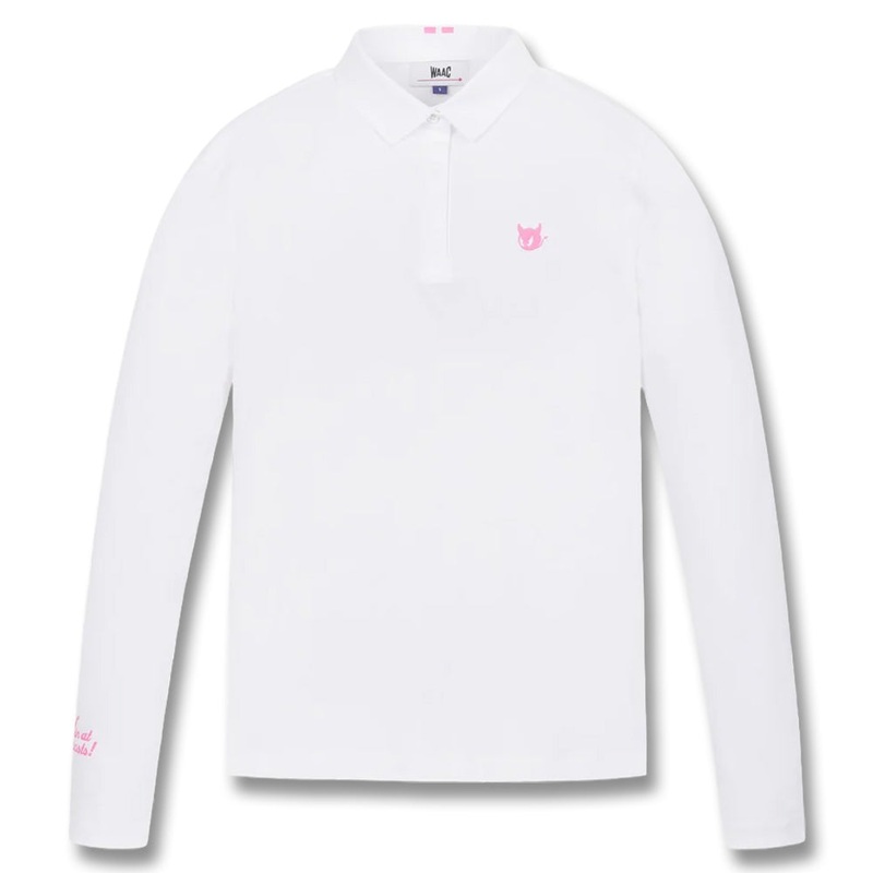 WAAC Essential Collar Longsleeve Golf Polo White – SP25 Women Medium