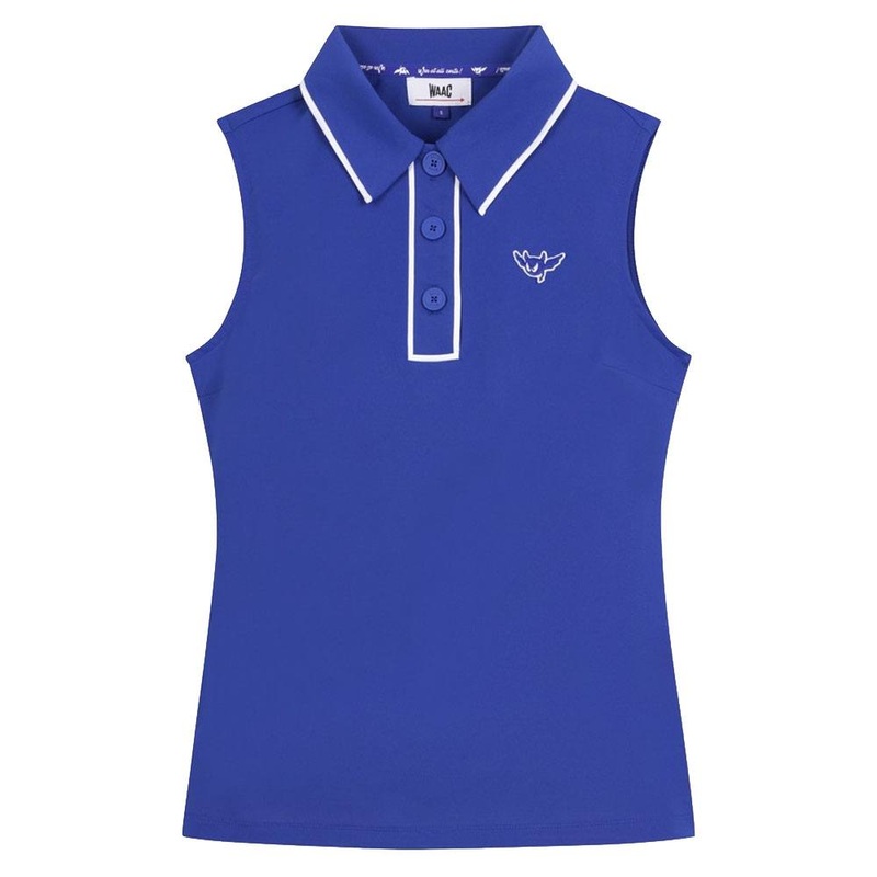WAAC Tipping Sleeveless Pique Golf Polo Dark Blue – 24 Women X-Small
