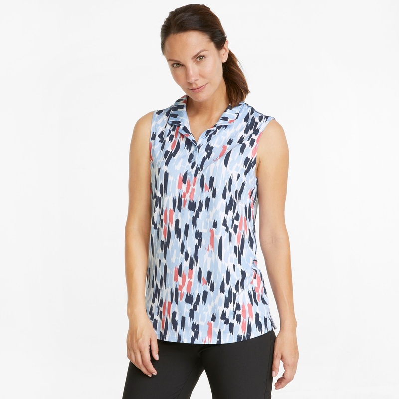 Women’s CLOUDSPUN Three Brush Sleeveless Golf Polo Serenity / Rapture Rose L