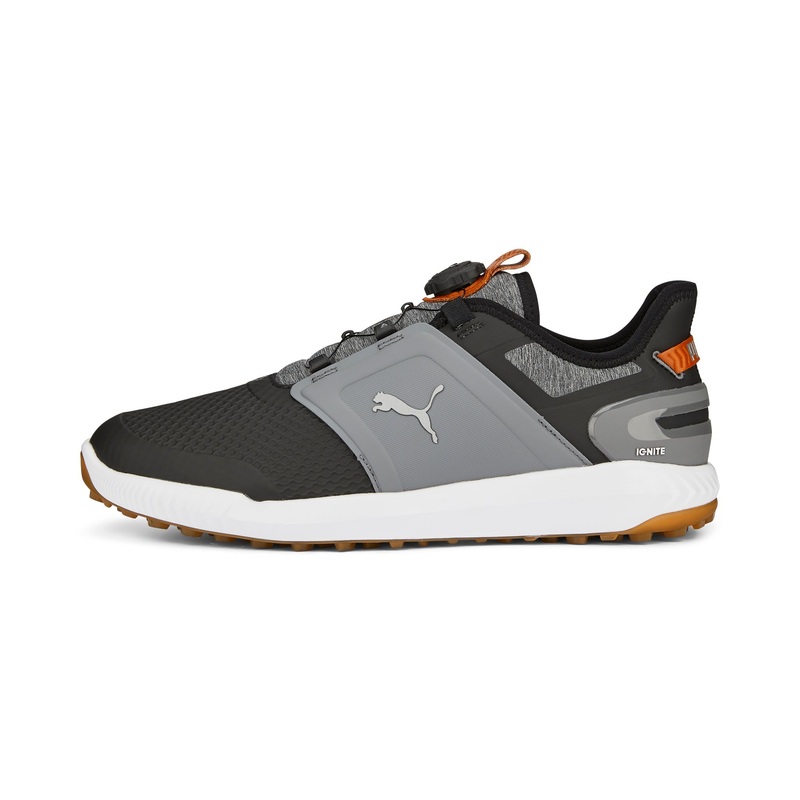 IGNITE ELEVATE DISC Spikeless Golf Shoes | Puma Black / Quiet Shade / Gum 12.5