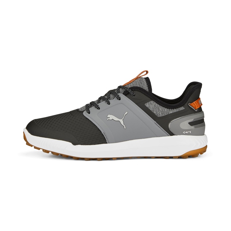 IGNITE ELEVATE Wide Spikeless Golf Shoes | Puma Black / Quiet Shade / Gum 9.5
