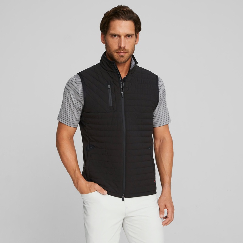 Scotia Quilted Golf Vest Puma Black / Slate Sky S