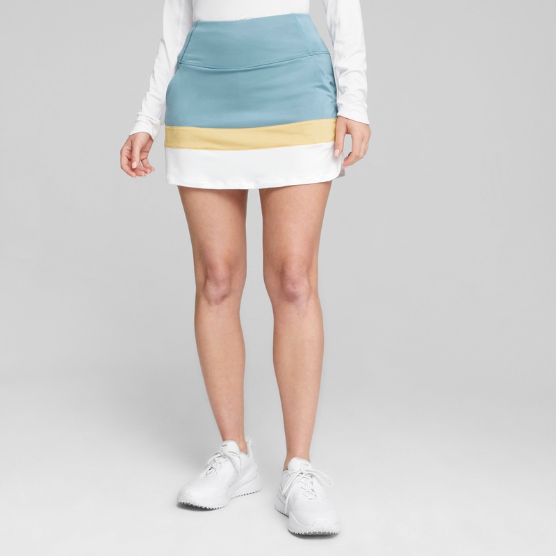 Women’s PWRMESH Colorblock Golf Skirt White Glow / Fizzy Sun XXS