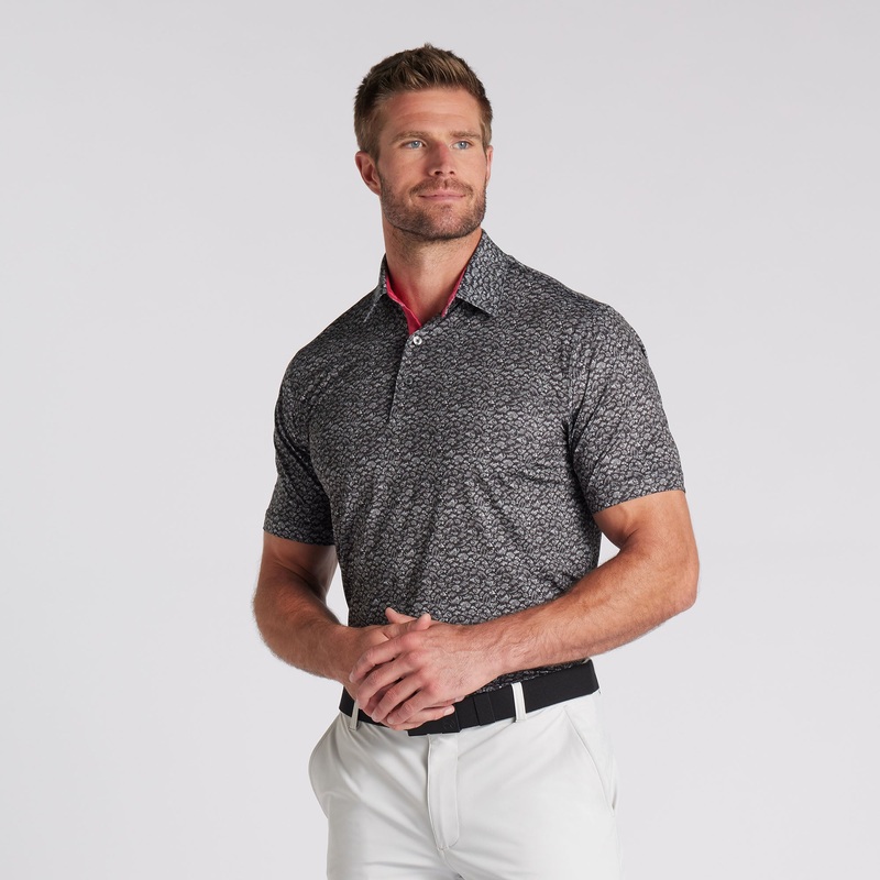 MATTR Piranha Golf Polo Puma Black / White Glow S