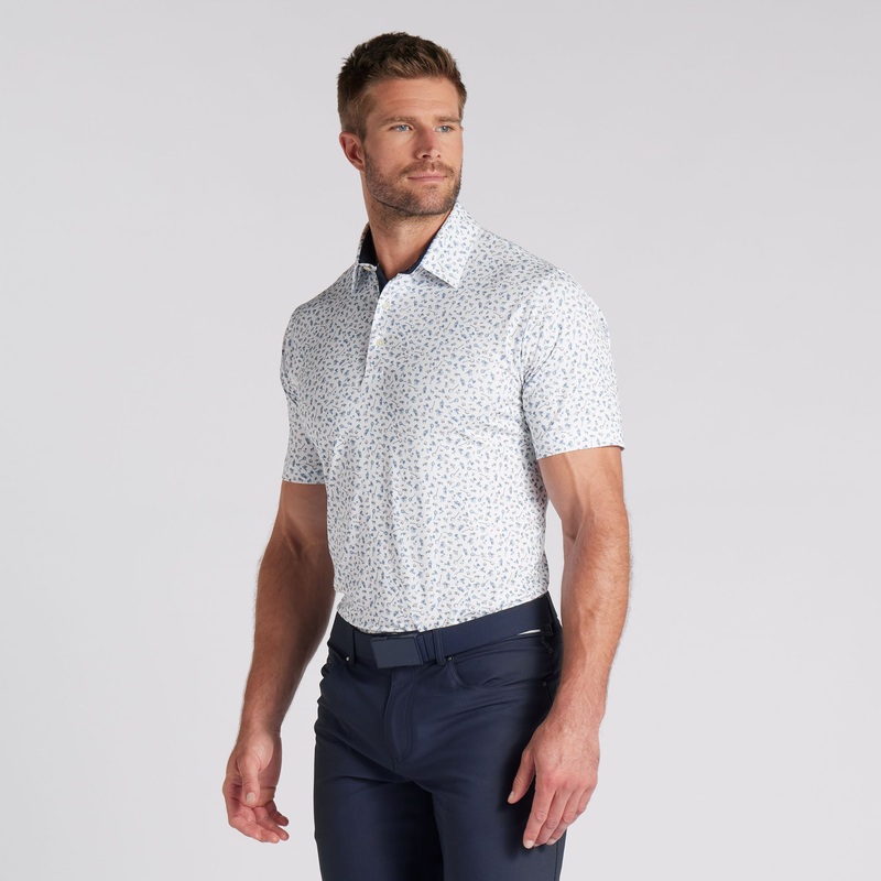 MATTR Superfecta Golf Polo White Glow / Deep Navy S