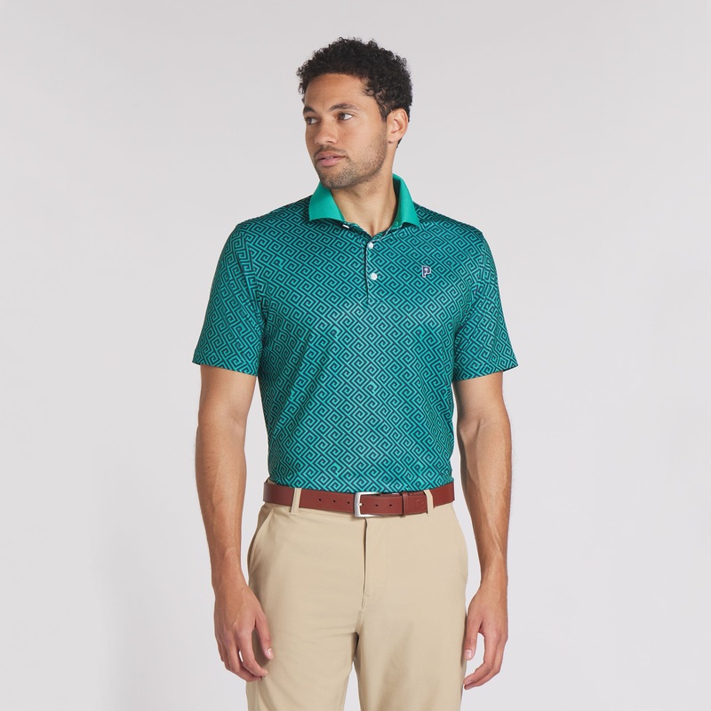 Puma x PTC Resort Golf Polo Deep Navy / Sparkling Green S