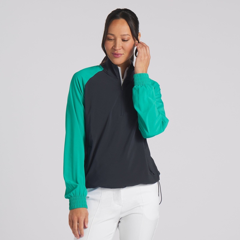 Women’s Lightweight Shell Golf 1/4 Zip White Glow / Deep Navy XS