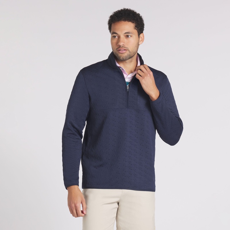 AP Jacquard Golf 1/4 Zip Cold Green S