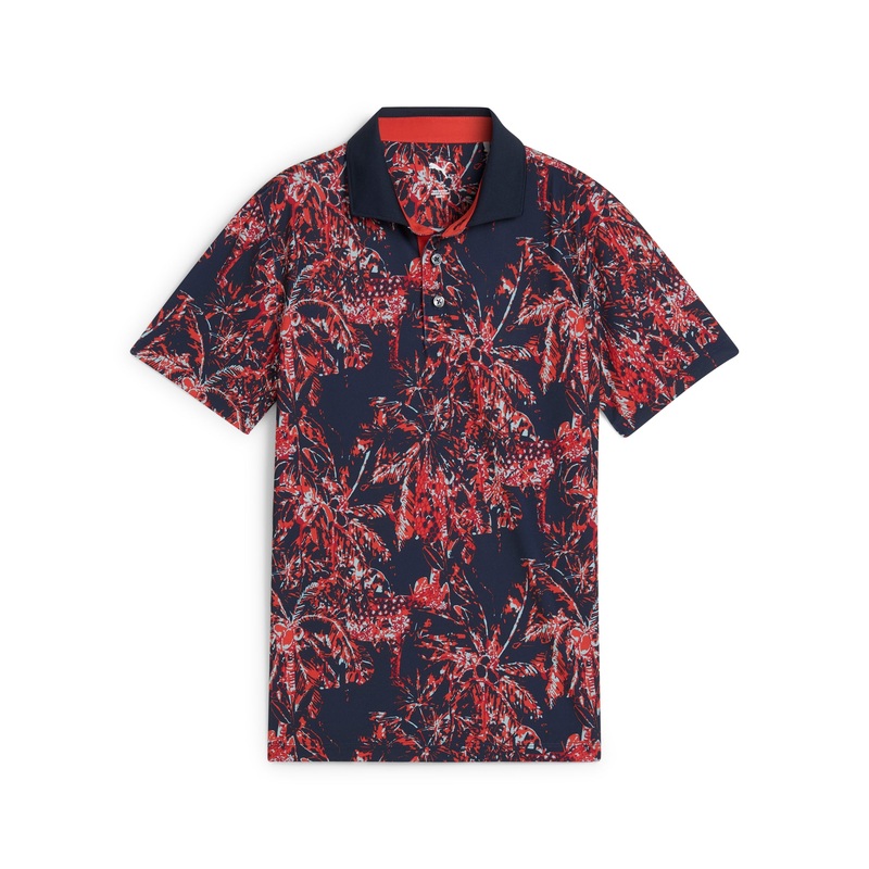 Boy’s MATTR Safari Golf Polo Deep Navy / Red Fire XS
