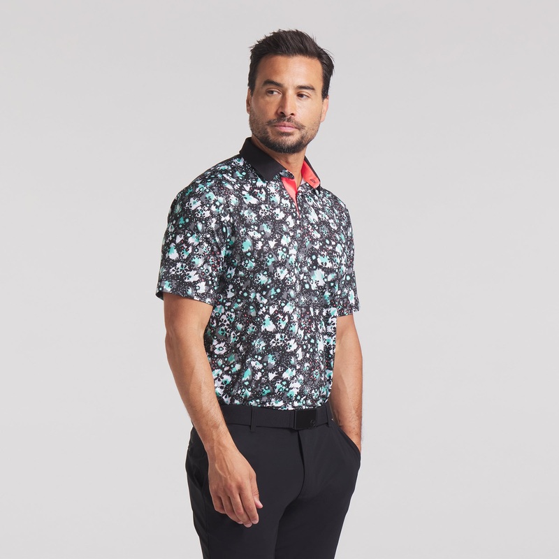 CLOUDSPUN Abstract Camo Golf Polo Puma Black / Aquatic S
