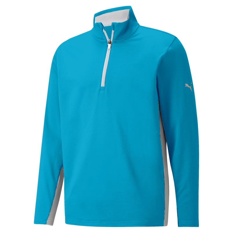 Gamer Golf 1/4 Zip | Aqua Blue / Ash Gray S