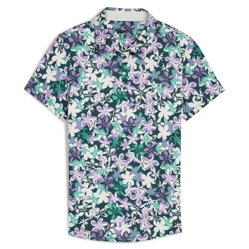 Girl’s Lillie Golf Polo Dark Myrtle / Lavender Alert XS