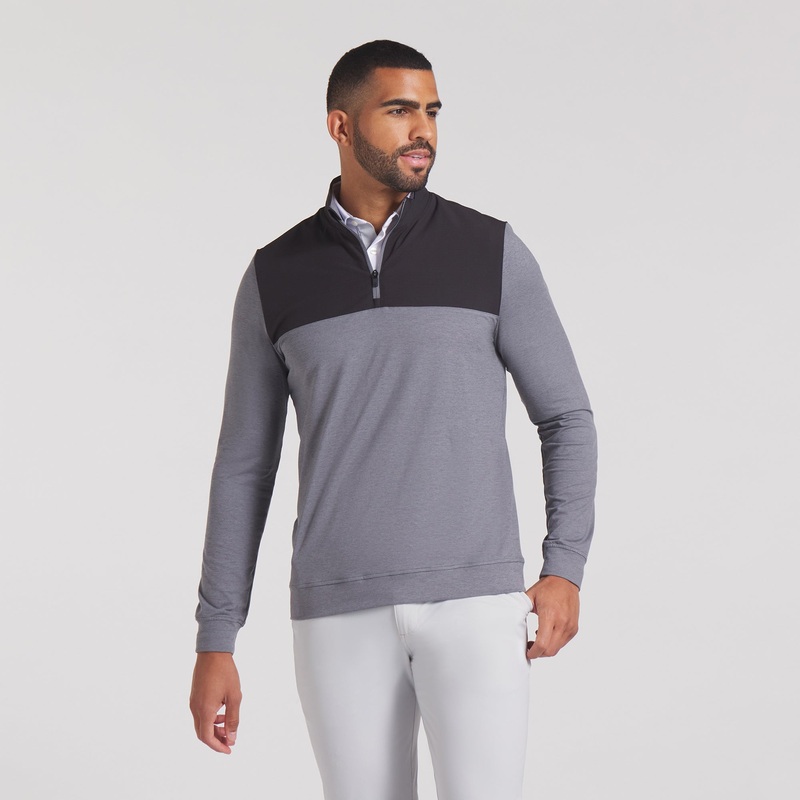 Ripguard Hybrid Golf 1/4 Zip Ash Gray Heather / Slate Sky S
