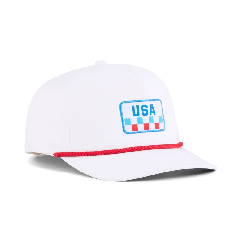 USA 5-Panel Golf Cap White Glow