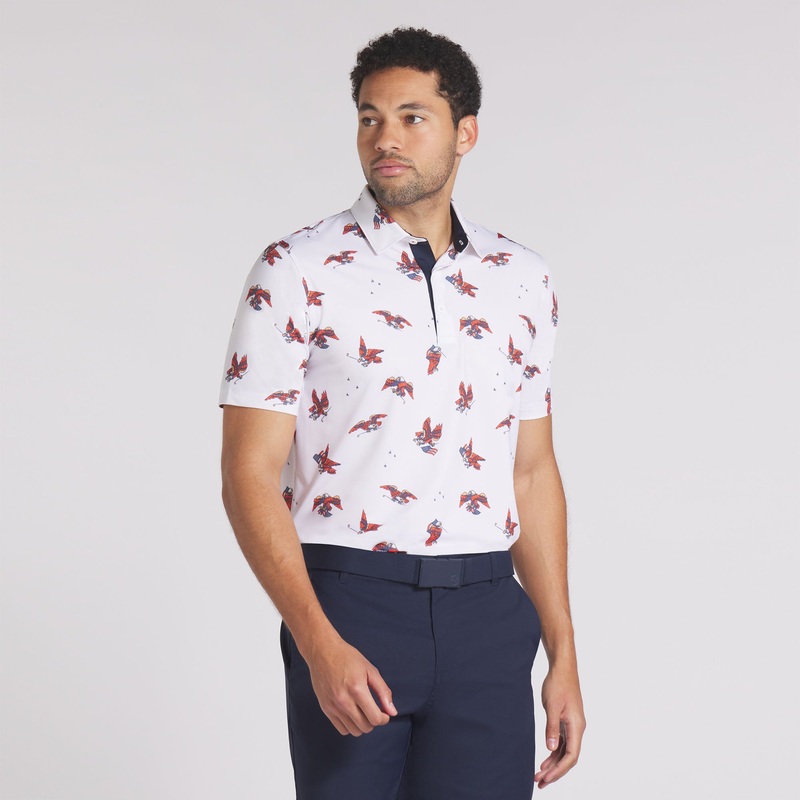 Volition Flying Eagles Golf Polo White Glow S