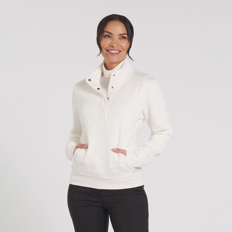 Women’s Jacquie Snap Pullover Golf Jacket Warm White XS