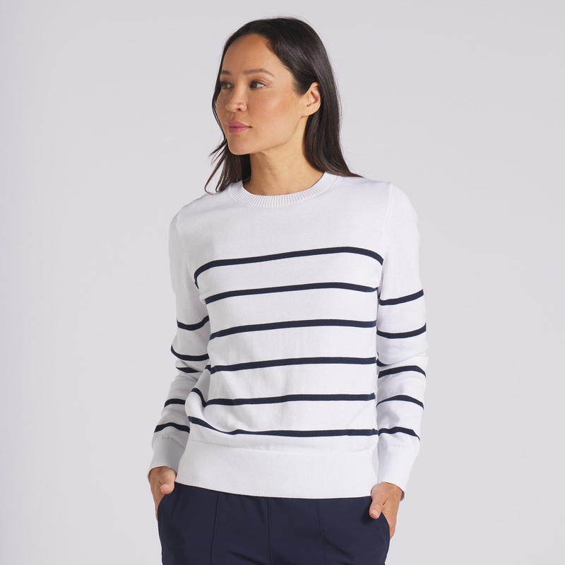 Women’s Resort Crewneck Golf Sweater Blue Skies / White Glow XS