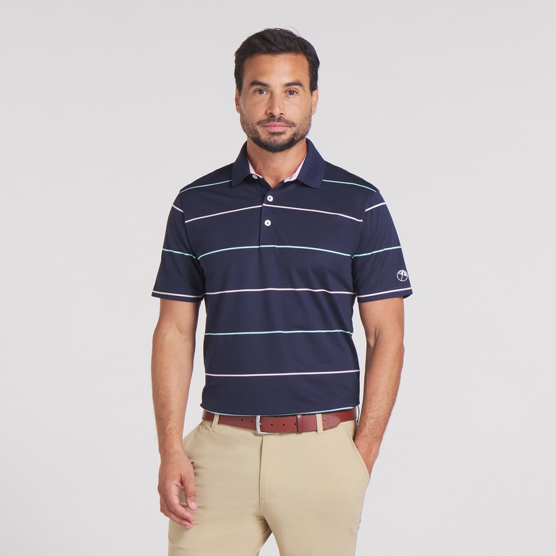 AP Rugby Stripe Golf Polo Warm White XXL