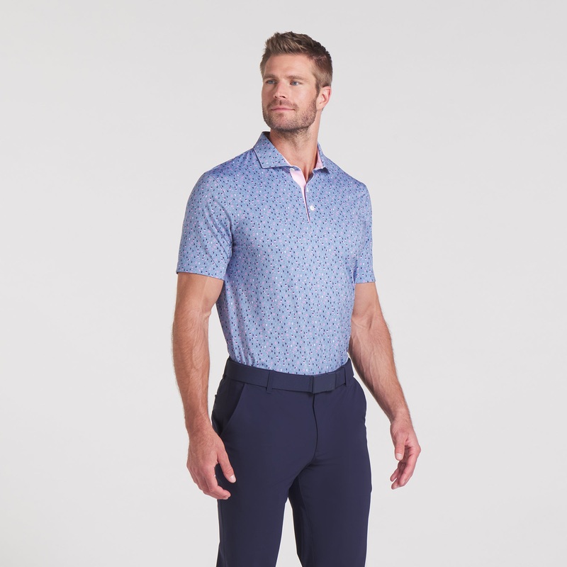 AP Tea Time Golf Polo Deep Navy / Pale Pink 3XL