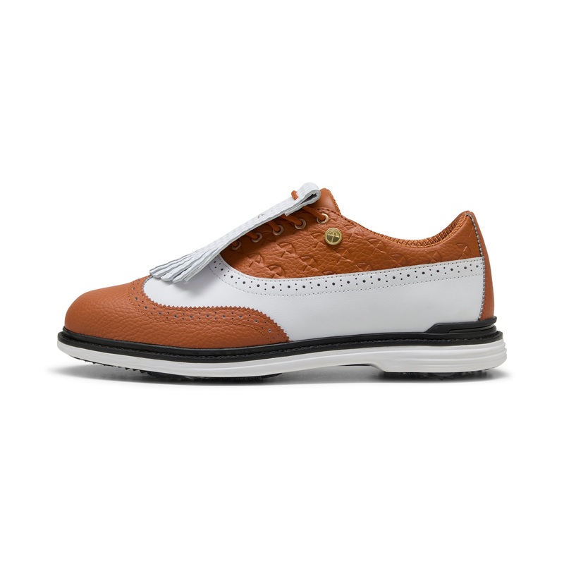 Arnold Palmer Royale Wingtip Golf Shoes Puma White / Leather Brown / Puma Black 7