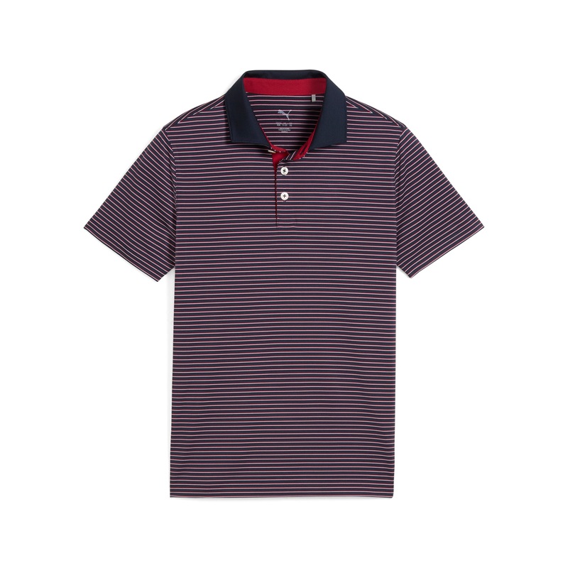 Boy’s MATTR Stripe Golf Polo Red Fire XS