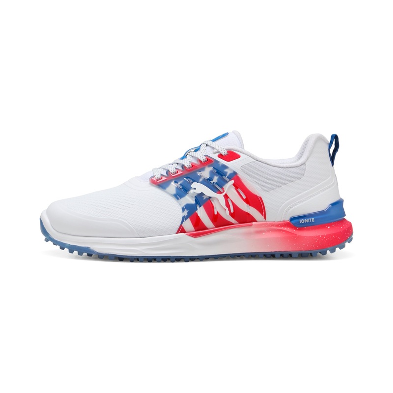 IGNITE ELEVATE 2 x Volition Spikeless Golf Shoes Puma White / Blue Streak / Strong Red 13