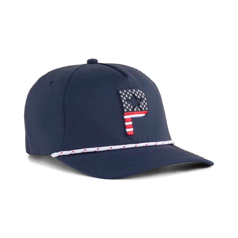 Pars & Stripes 5-Panel Golf Cap Deep Navy / White Glow