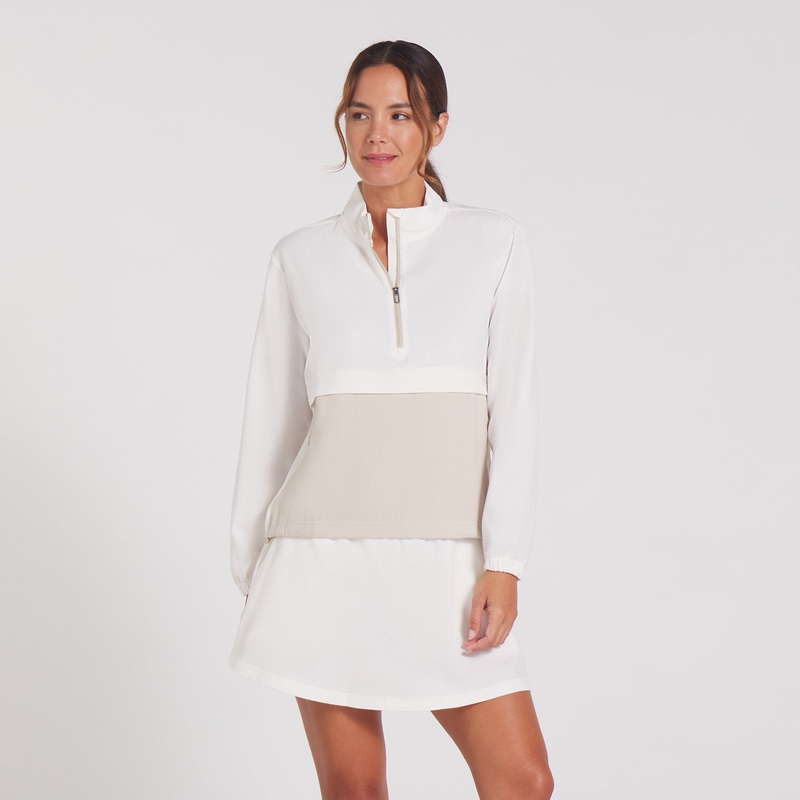 Women’s AP Seersucker Anorak Golf Jacket Warm White S