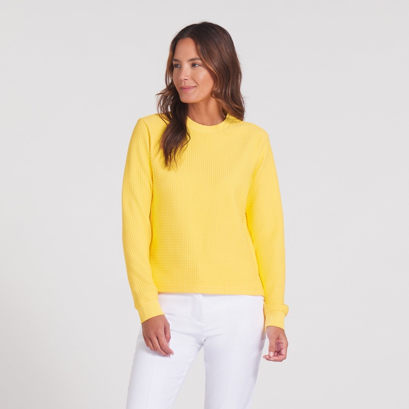 Women’s Boulder Crew Golf Sweater Sunny Yellow XS