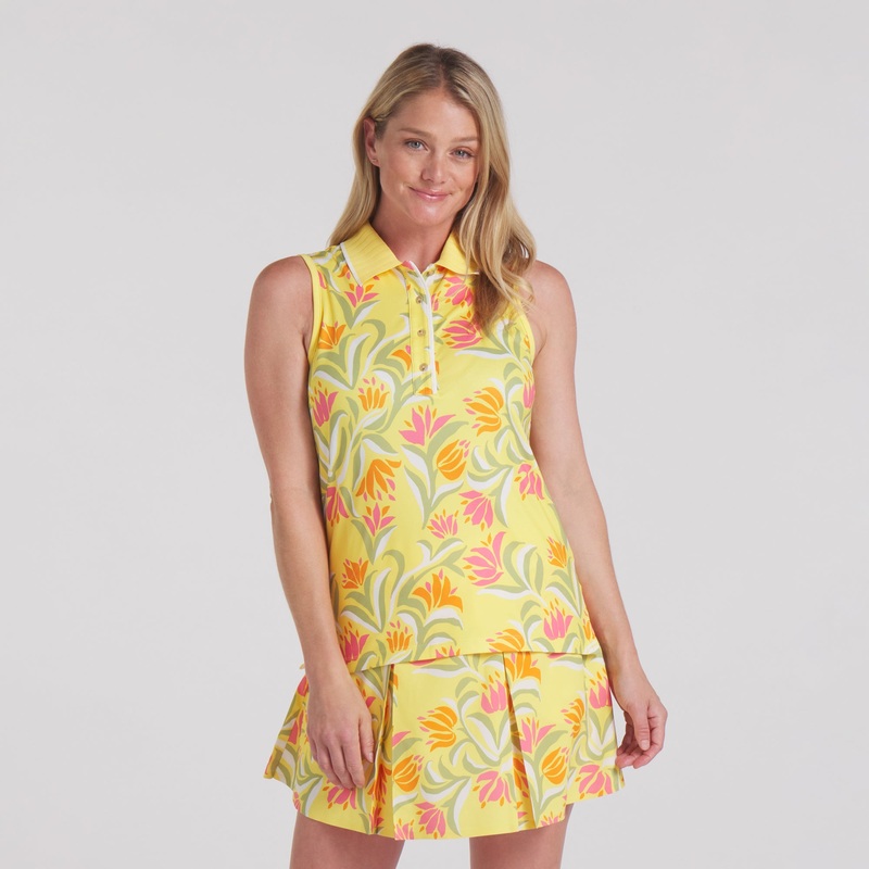 Women’s Dani Dazey Sleeveless Golf Polo Sunny Yellow XS