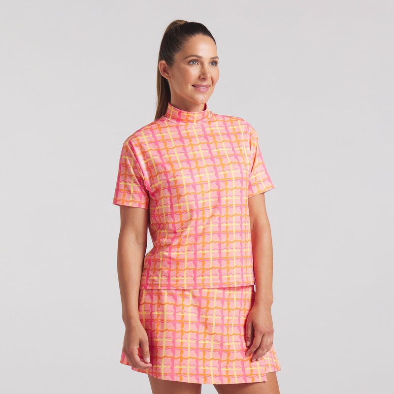 Women’s Puma x Dani Dazey CLOUDSPUN Mock Neck Golf Polo Pink Fruit XS