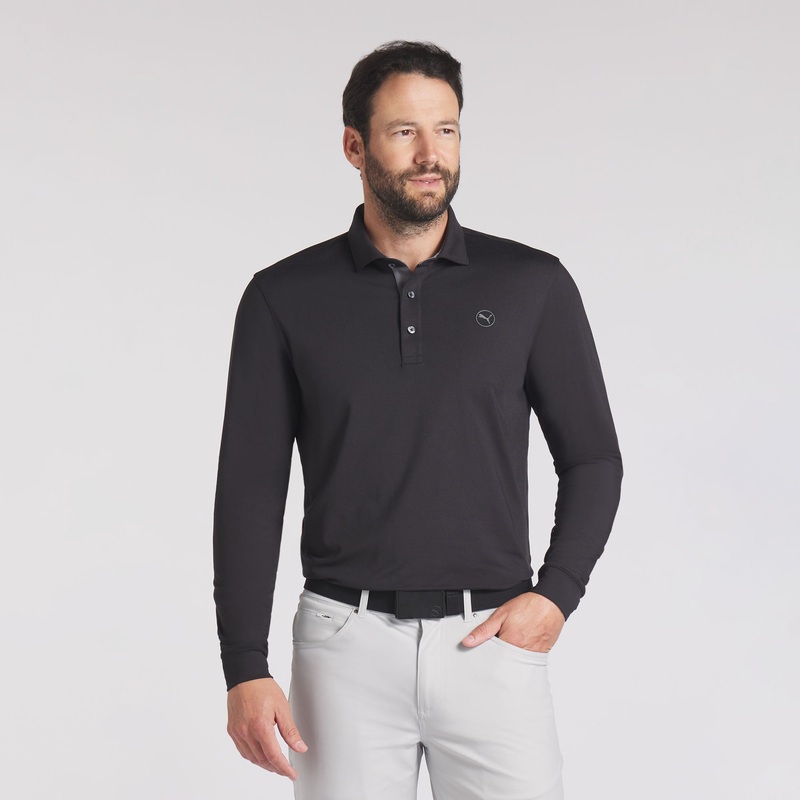 CLOUDSPUN Long Sleeve Midweight Golf Polo Deep Navy / Ash Gray XXL