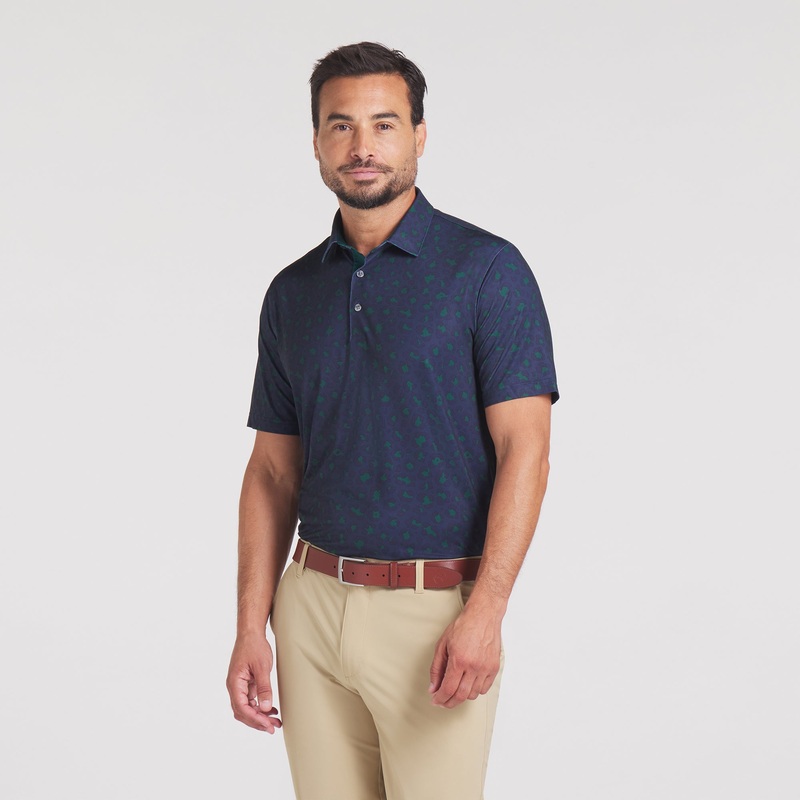 CLOUDSPUN Rosette Golf Polo Deep Navy / Dark Myrtle L