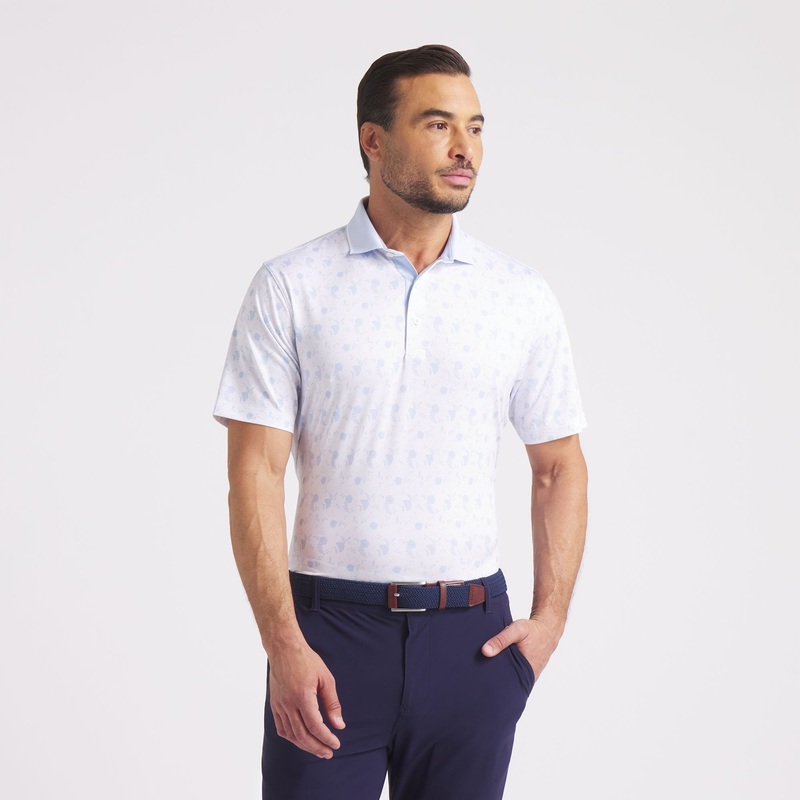 MATTR Ornamental Golf Polo White Glow / Haute Tropic XXL