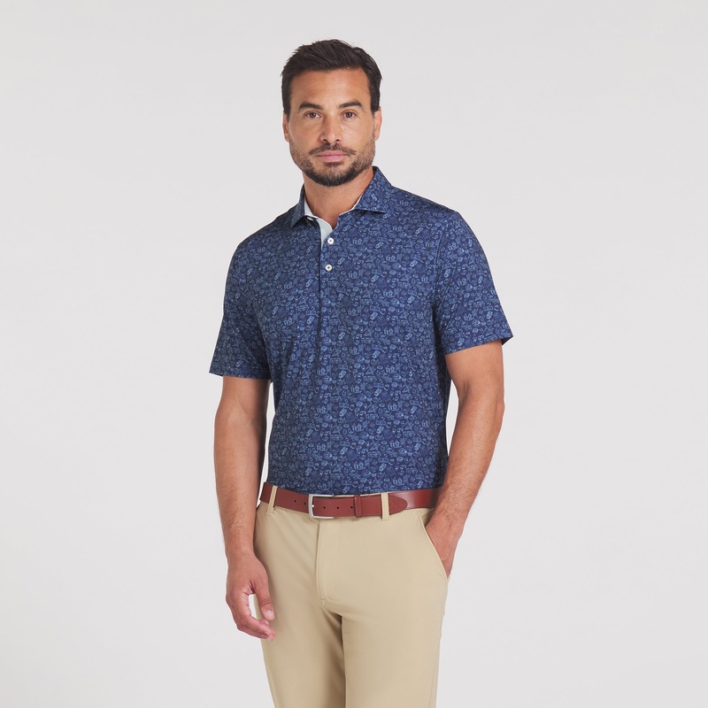 MATTR Peach Stand Golf Polo Deep Navy S
