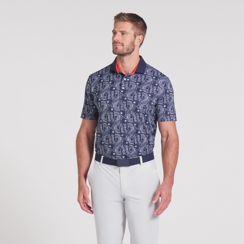 Pique Royal Golf Polo Deep Navy / White Glow XL