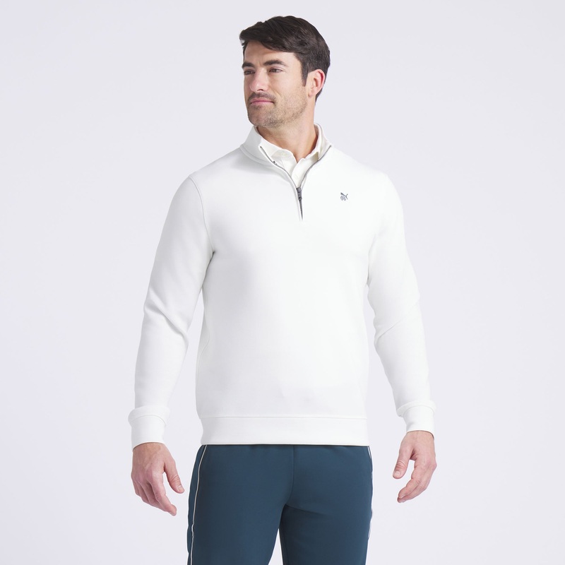 Reigning Champ CLOUDSPUN Fleece Golf 1/4 Zip Warm White M