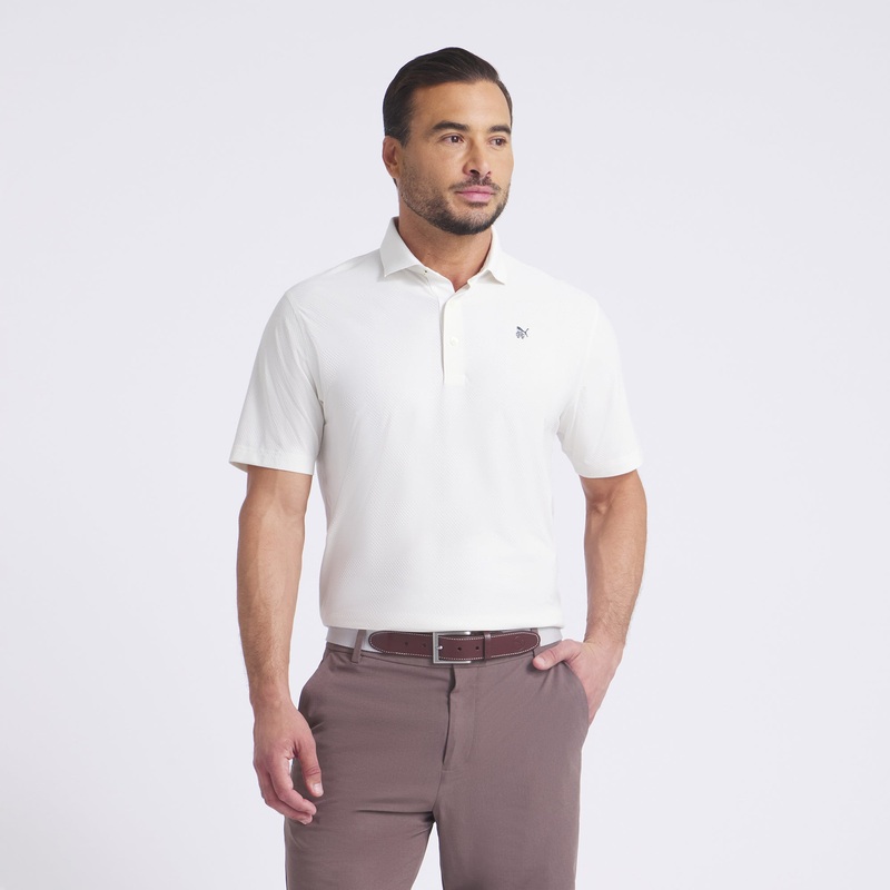 Reigning Champ MATTR Jacquard Golf Polo Warm White 3XL