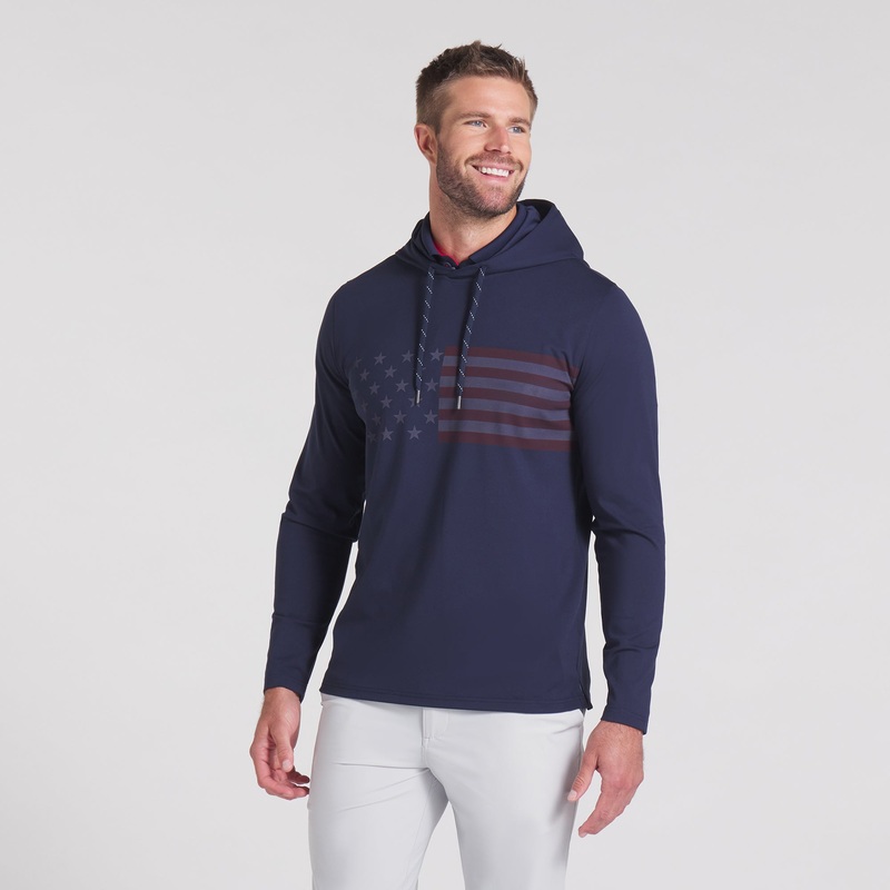 Volition Flag Golf Hoodie Deep Navy S