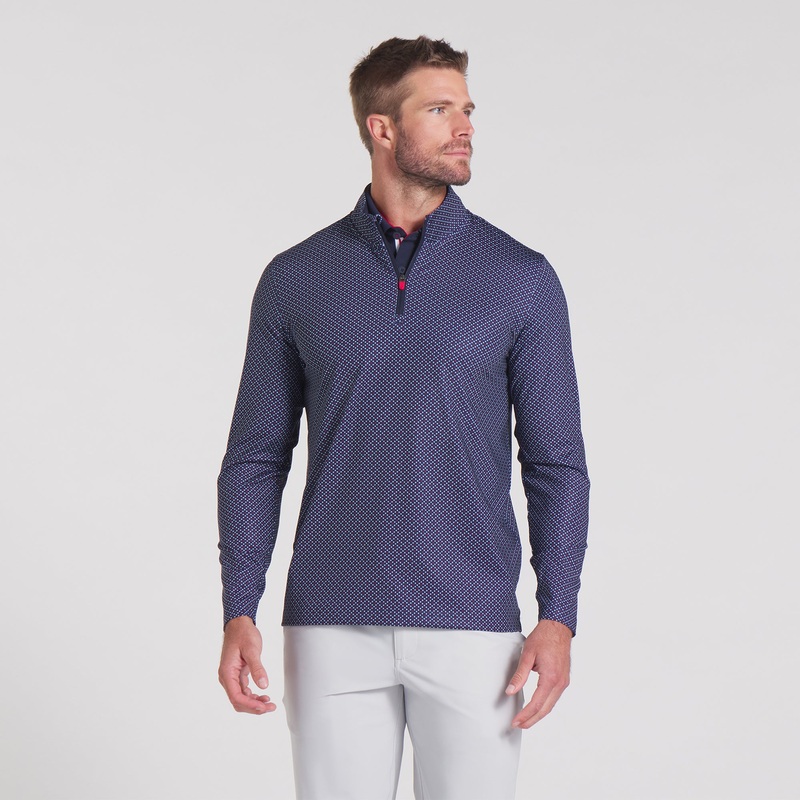 Volition Micro Star Golf 1/4 Zip Deep Navy XXL