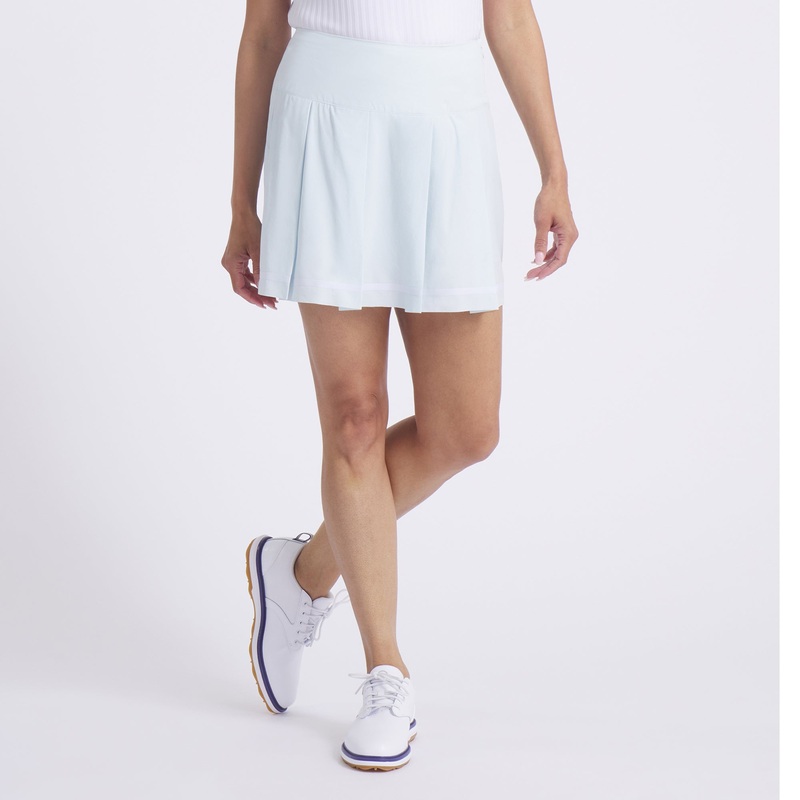Women’s Stripe Pleated Golf Skirt Warm White XS
