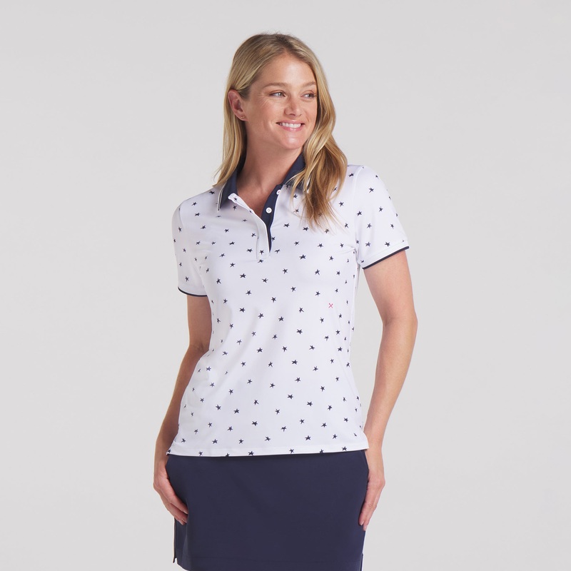 Women’s Volition Dancing Stars Golf Polo White Glow XS